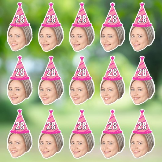Custom Face 20th 30th 40th 50th 60th 70th Verjaard Sticker