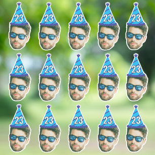 Custom Face 20th 30th 40th 50th 60th 70th Verjaard Sticker