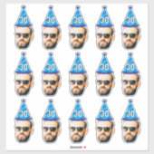Custom Face 20th 30th 40th 50th 60th 70th Verjaard Sticker (Vel)