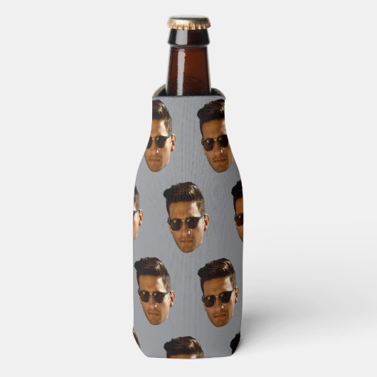 Custom Face Cutout Bachelorette Party Verjaardag Flesjeskoeler (Fles Voorkant)