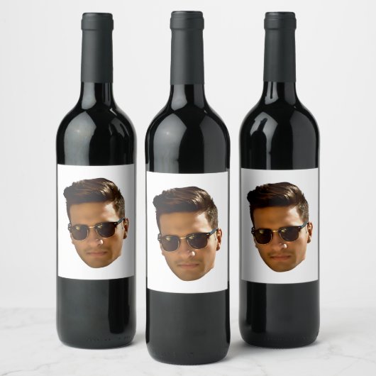 Custom Face Cutout Bachelorette Party Verjaardag Wijn Etiket (Flessen)