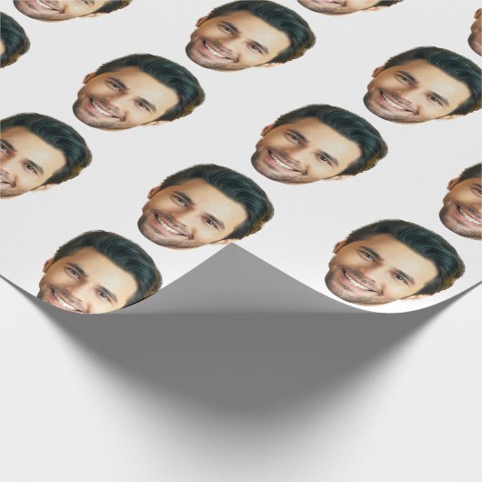 Custom Face | Funny Custom Heads Photo Gift Wrap Cadeaupapier (Hoek)