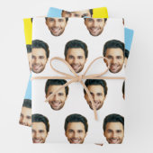 Custom Face | Funny Custom Heads Photo Gift Wrap Inpakpapier Vel (In situ)