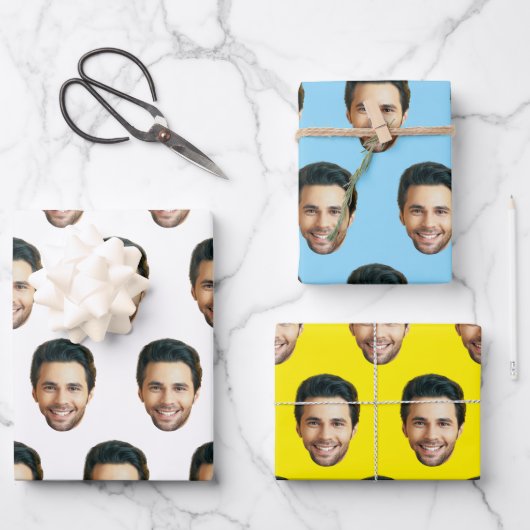 Custom Face | Funny Custom Heads Photo Gift Wrap Inpakpapier Vel (Voorkant)