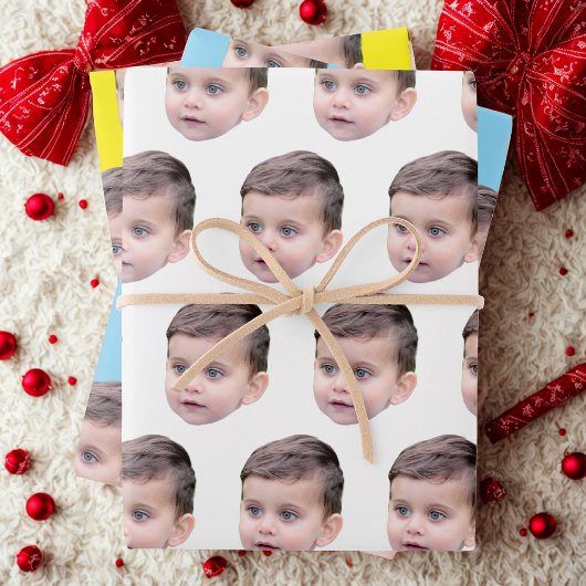Custom Face Gift Wrap | Funny Custom Heads Photo Inpakpapier Vel