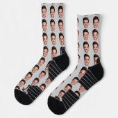 Custom Face Pattern Socks, Add Any Photo Face Sokken (Links)