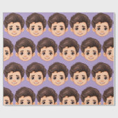 Custom Face Personalized Birthday Wedding Cadeaupapier (Vlak)