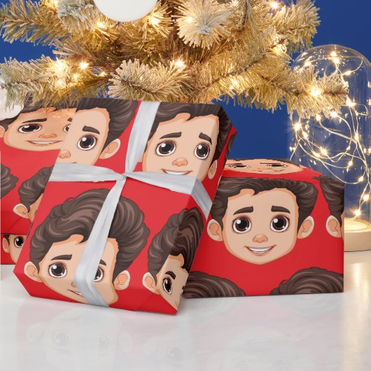 Custom Face Personalized Birthday Wedding Cadeaupapier (Feestdagen)