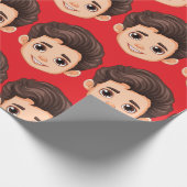 Custom Face Personalized Birthday Wedding Cadeaupapier (Hoek)