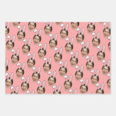 Custom Face Personalized Easter Bunny Ears Photo Inpakpapier Vel (Voorkant 2)