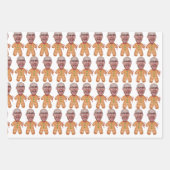 Custom Face Photo Gingerbread Grappige Kerstmis Inpakpapier Vel (Voorkant 2)