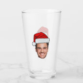 Custom Face Photo Santa Hat Christmas Glas (Achterkant)