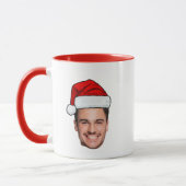 Custom Face Photo Santa Hat Christmas Mok (Links)