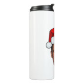 Custom Face Photo Santa Hat Christmas Thermosbeker (Gedraaid links)