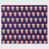 Custom Face Photo with Santa Hat | Unique Gift  Cadeaupapier (Vlak)