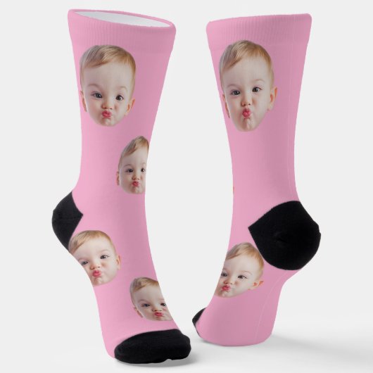 Custom Face Socks Gift Personalized Kids Mens Dad Sokken (Gebogen)