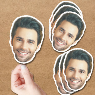 Custom Face Sticker   Gezicht en foto Man Label