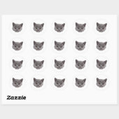 Custom Face Stickers Personalized Cat Face Photo (Feuille)