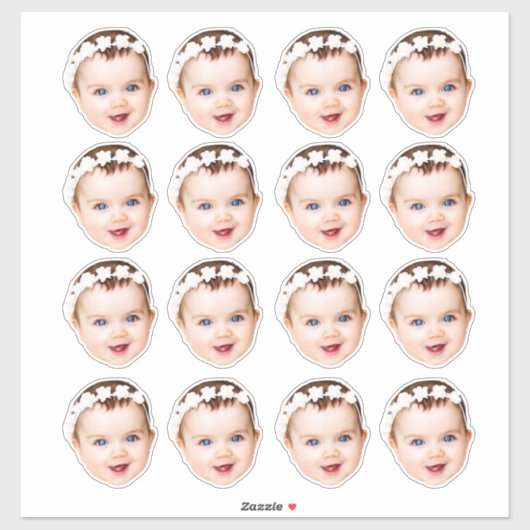Custom Face Stickers Personalized Face Photo (Feuille)