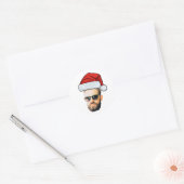Custom Face Stickers, Photo Santa Hat Christmas Ronde Sticker (Envelop)