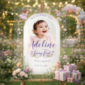 Custom Fairy First Birthday Acrylic Welcome Sign