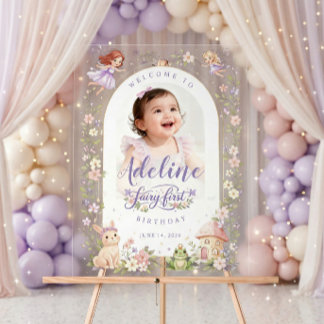 Custom Fairy First Birthday Acrylic Welcome Sign Acryl Bord