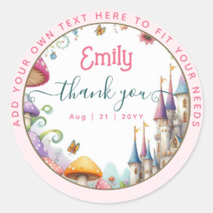 Custom Fairy Roze Prinses Sprookje Fairycore Ronde Sticker