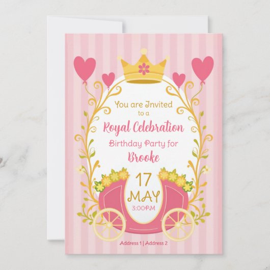 Custom Fairytale Princess Invitations for Girls (Devant)