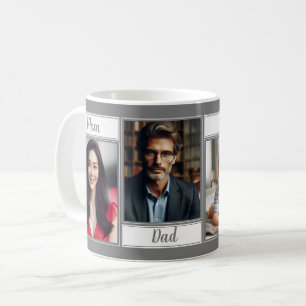Custom Familie Foto Donker Grijs Moeder Pap Zoon D Koffiemok