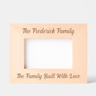 Custom familie gemaakt met liefde: geëtst Afbeeldi Gegraveerde Lijstjes