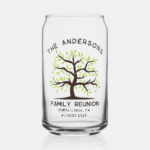 Custom Familie Reünie Genealogie Tree Party Blikvorm Glas