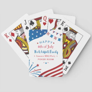 Custom Family 4th of July Party Games Room Pokerkaarten