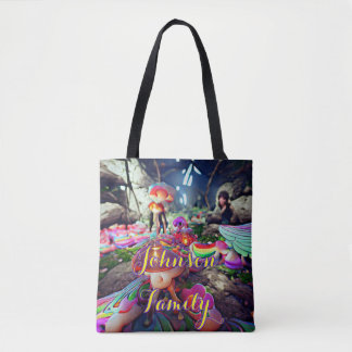 Custom Family Beach Canvas tas met champignons