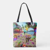 Custom Family Beach Sac fourre-tout Labrador Retri (Dos)