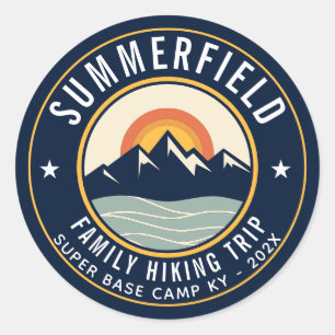 Custom Family Camping Retro Swag Ronde Sticker