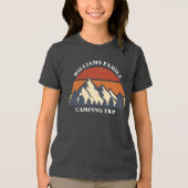 Custom Family Camping Trip Mountain Sunset Kinder Tri-Blend Shirt (Voorkant)