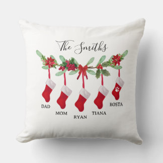 Custom Family Christmas Stocking Throw Pillow Kussen