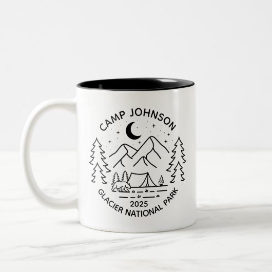Custom Family Group Matching Camping Tweekleurige Koffiemok (Links)