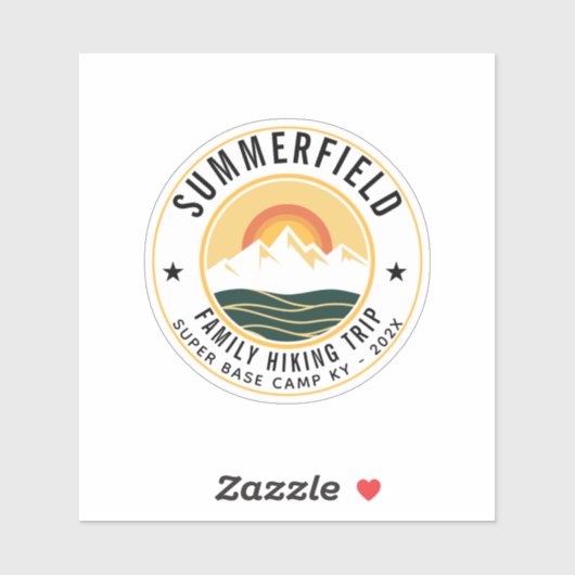 Custom Family Hiking Trip Modern Sticker (Vel)