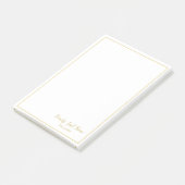 Custom Family Last Name Gold Border Post-it Notes (Incliné)