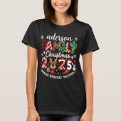 Custom Family Name Christmas 2025 Festive Holiday T-shirt (Voorkant)