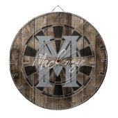 Custom Family Name Monogram Dart Board Dartbord (Voorkant)