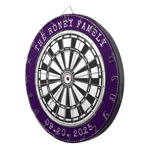 Custom Family Name Personalized Dartboards Dartbord (Voorkant Rechts)