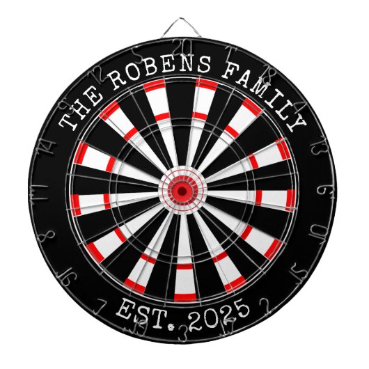 Custom Family Name Rustic Dartboard Dartbord (Voorkant)