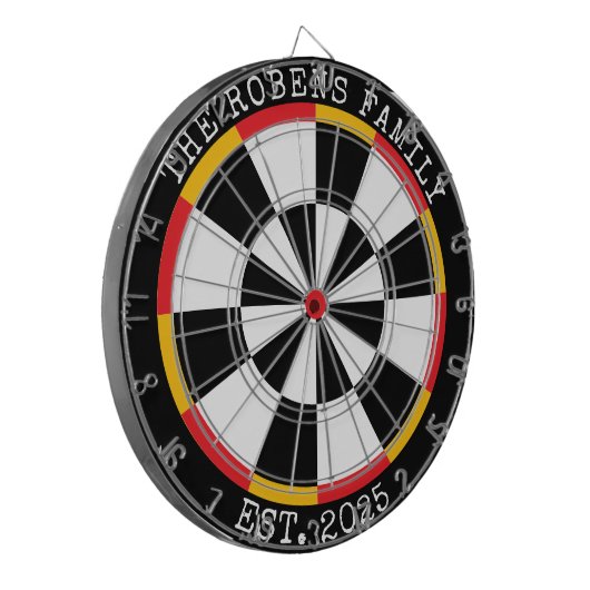 Custom Family Name Rustic Dartboard Dartbord (Voorkant Links)