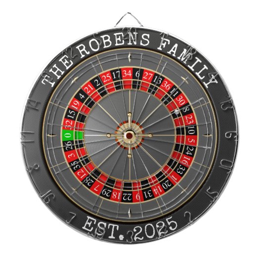 Custom Family Name Rustic Dartboard Dartbord (Voorkant)