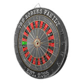 Custom Family Name Rustic Dartboard Dartbord (Voorkant Rechts)
