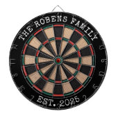 Custom Family Name Rustic Dartboard Dartbord (Voorkant)