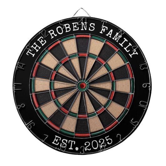 Custom Family Name Rustic Dartboard Dartbord (Voorkant)