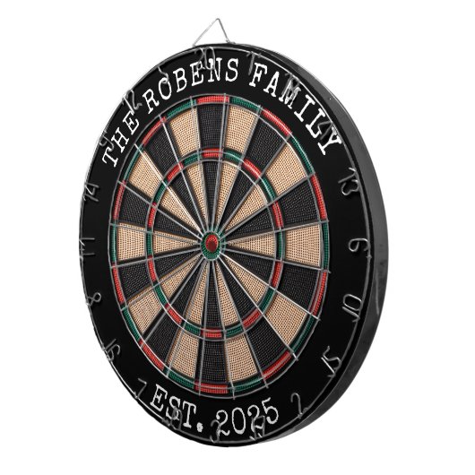 Custom Family Name Rustic Dartboard Dartbord (Voorkant Rechts)